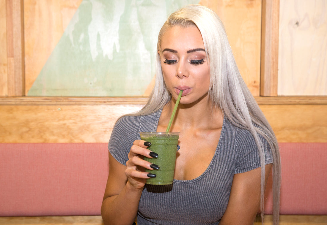 Lauren drinking smoothie